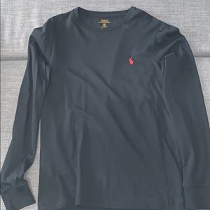 Men’s small polo long sleeve tee black